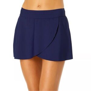 Anne Cole Tulip Drape Mid Rise Swim Skirt